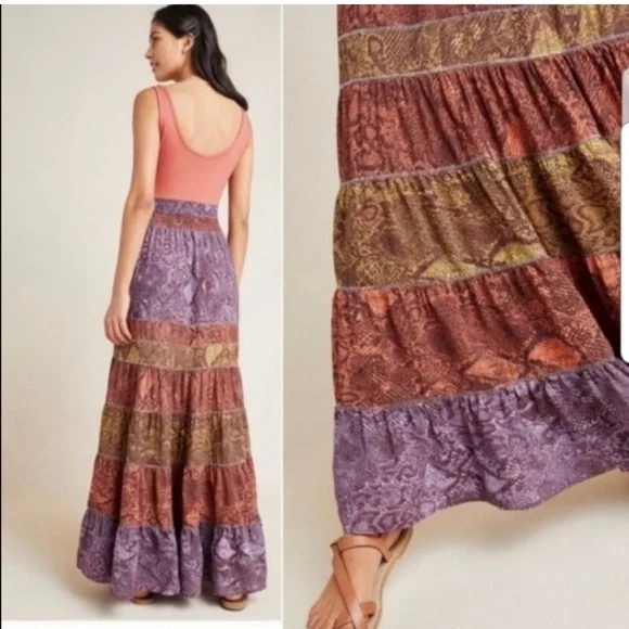 ANTHROPOLOGIE Colima Maxi Tiered Dress - Picture 3 of 12
